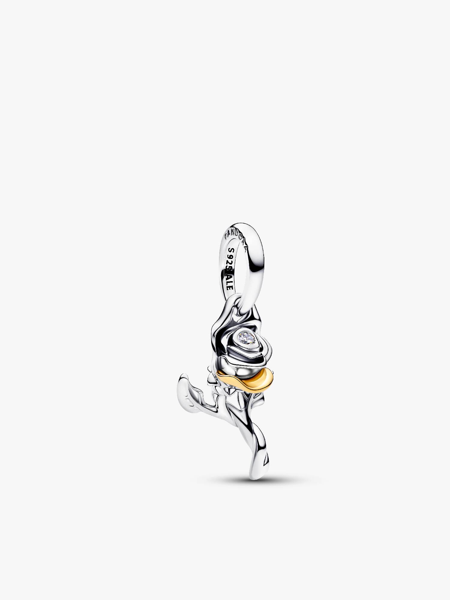 Disney Belle Betoverde Roos Hangende Bedel met in het laboratorium gemaakte diamant 