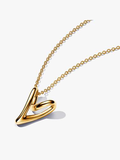 Organisch Gevormde Ketting met Hartvormige Hanger