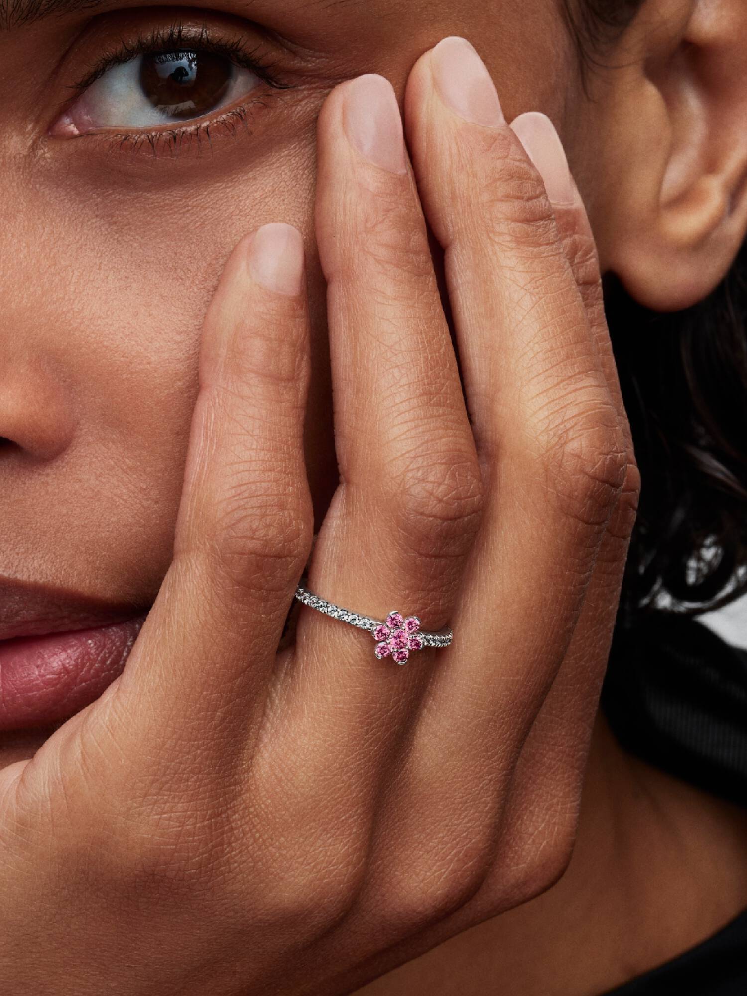 Sprankelend Roze Madeliefje Ring