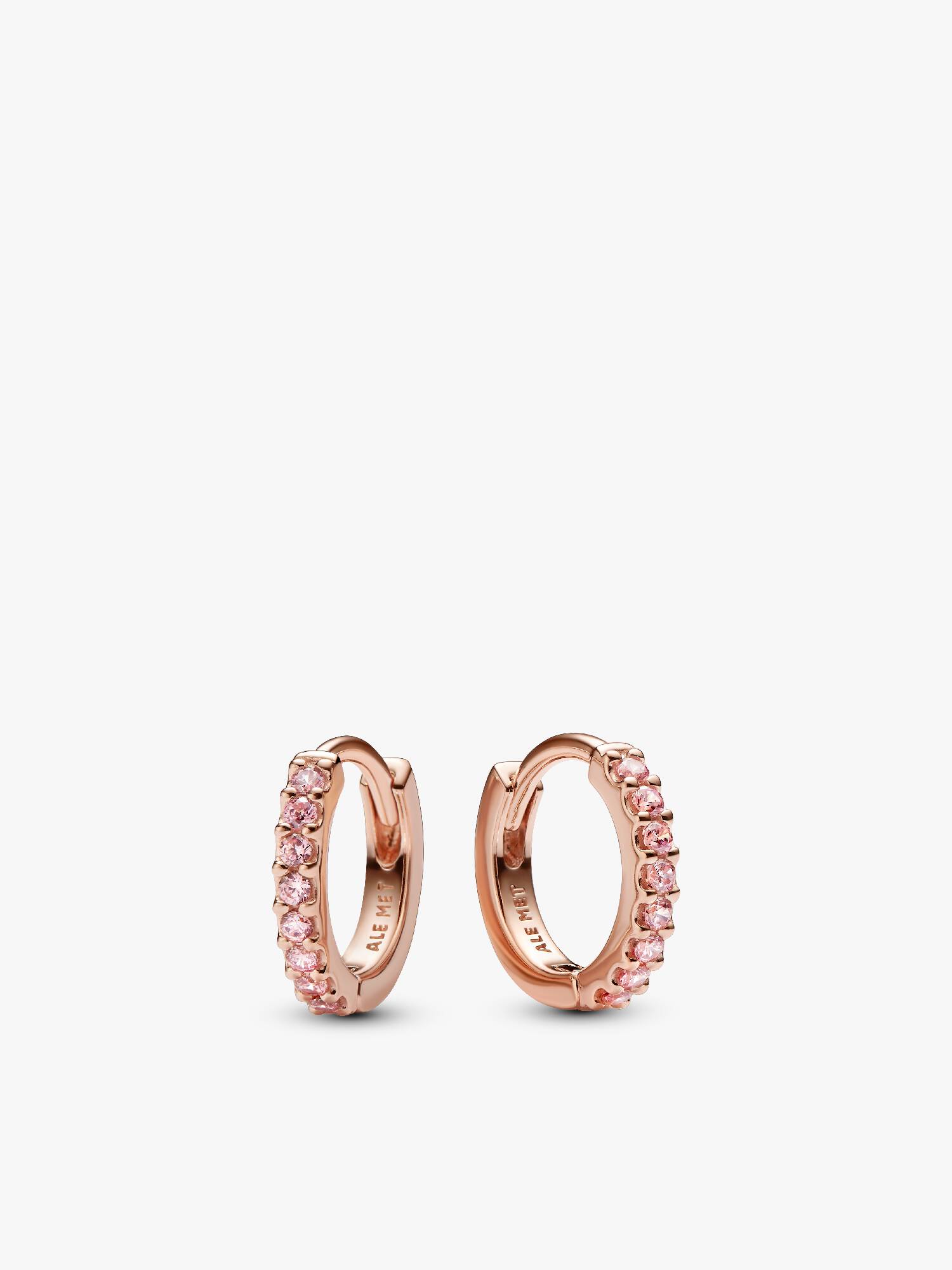 Sprankelende roze huggie-oorringen