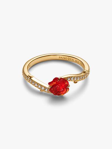 Ring Disney Belle en het Beest betoverde roos
