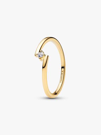 Gespleten Solitaire Ring