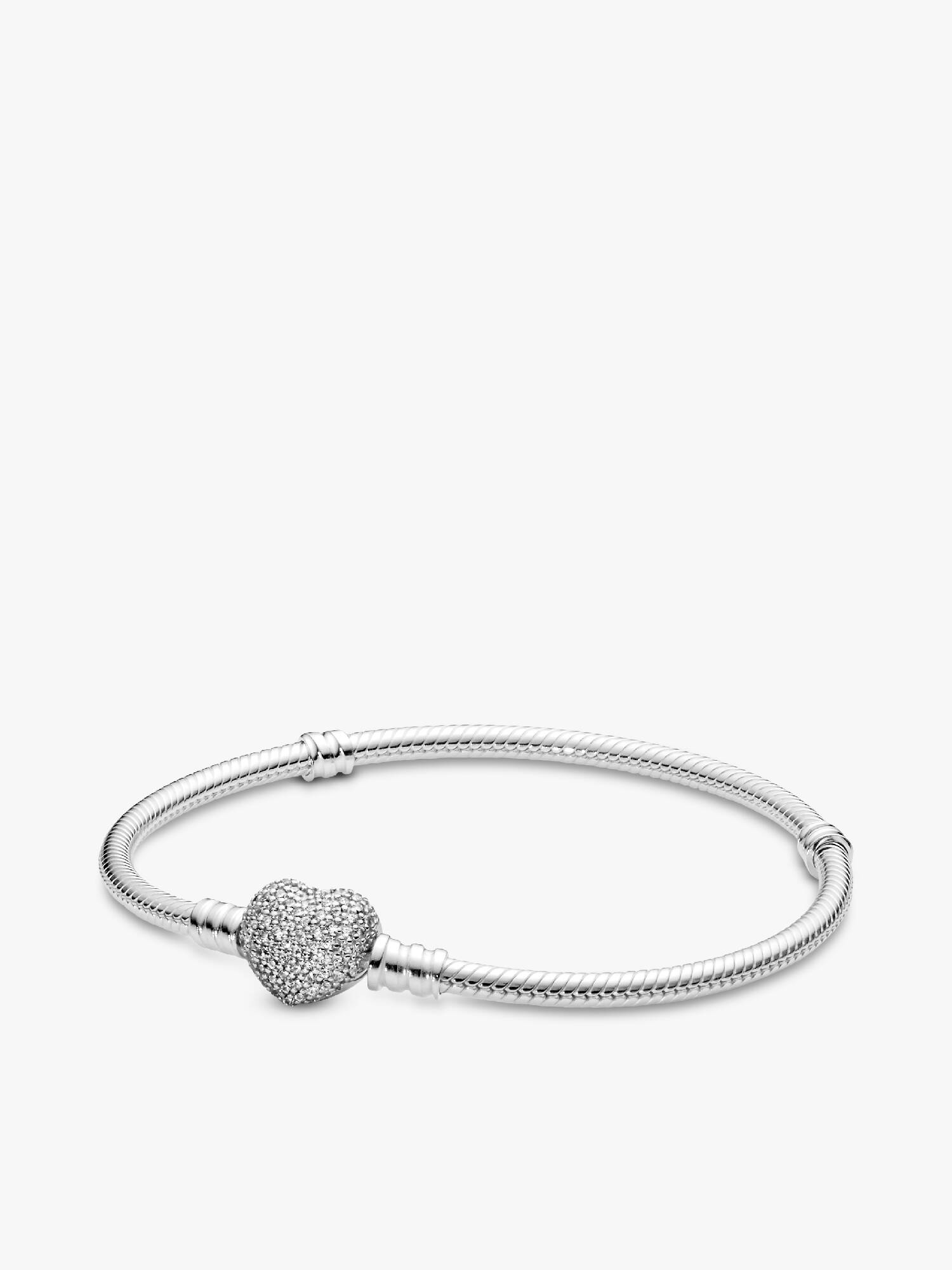Moments Sprankekend Hart en Pavé Snake Chain armband