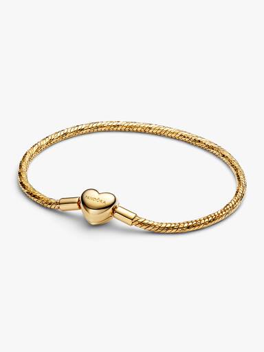 Snake-chain armband met facet geslepen schakels en hartsluiting