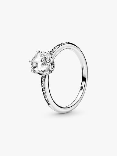 Transparante Sprankelende Kroon Solitaire Ring
