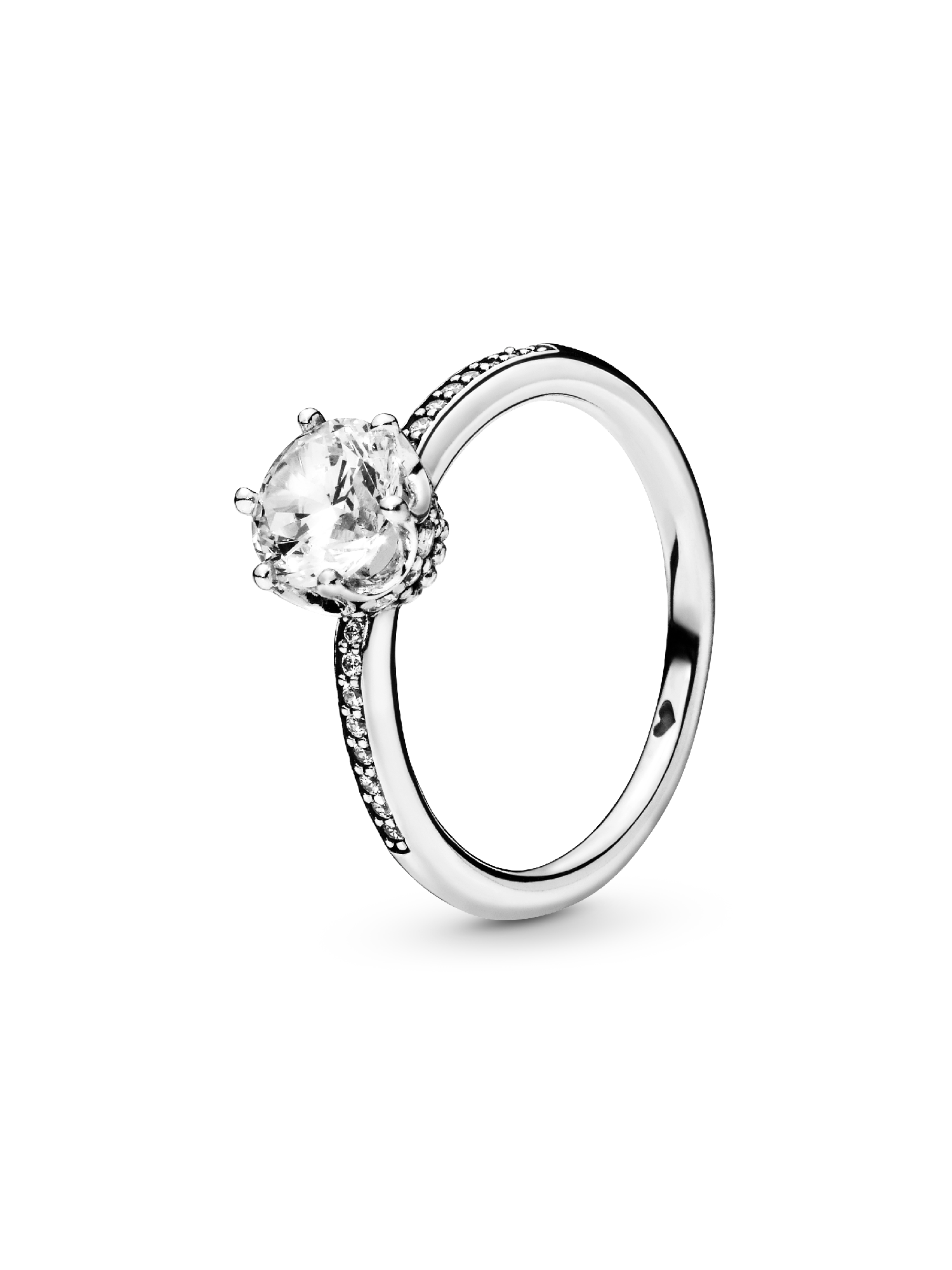 Transparante Sprankelende Kroon Solitaire Ring