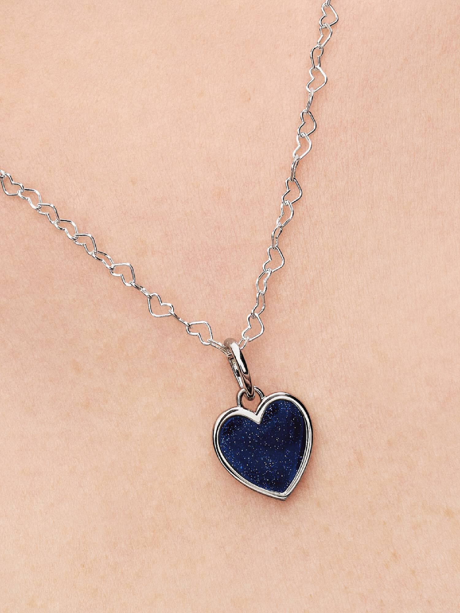 Graveerbaar Blauw Hart Hangende Bedel
