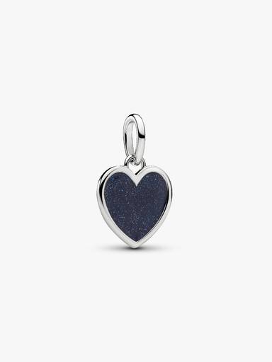 Graveerbaar Blauw Hart Hangende Bedel