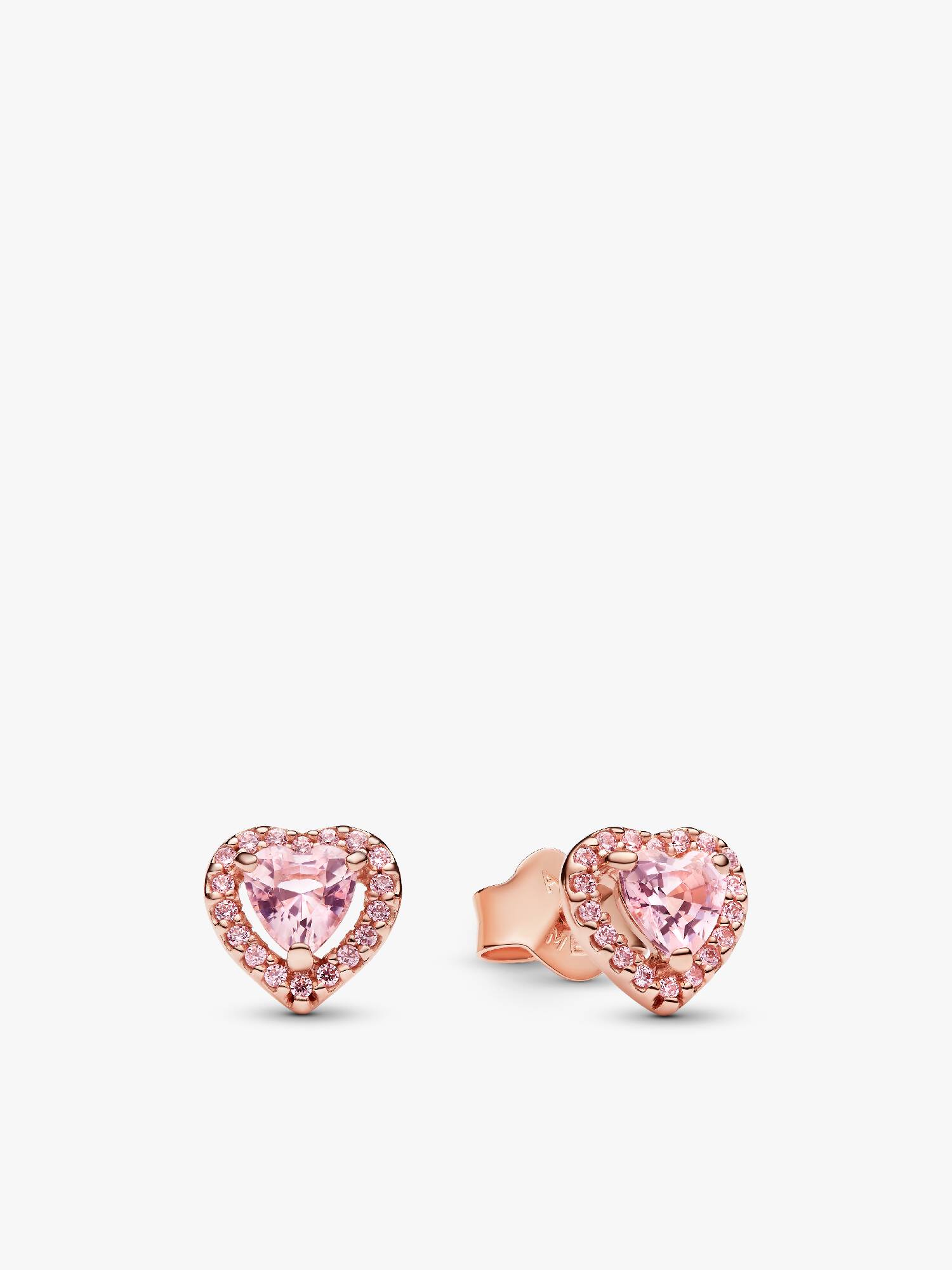 Roze verhoogd hart oorknopjes