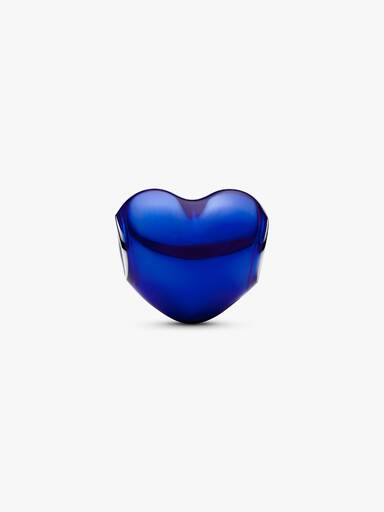 Metallic Blauwe Hart Bedel