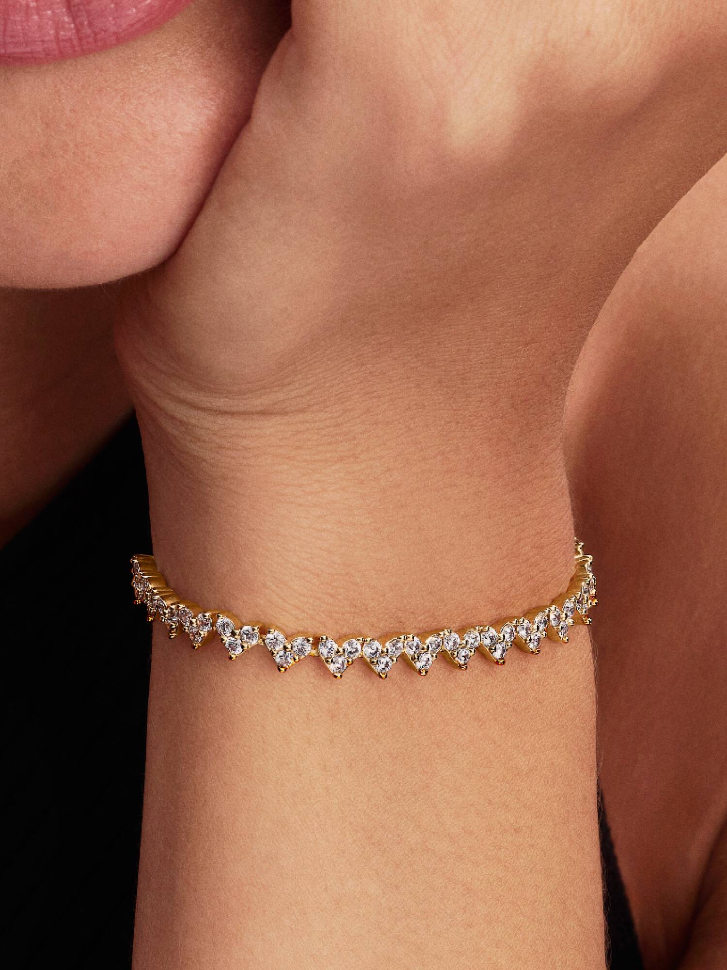 Tripple Steen Hart Armband