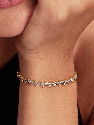Tripple Steen Hart Armband