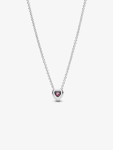 Roze Verhoogd Hart Halsketting