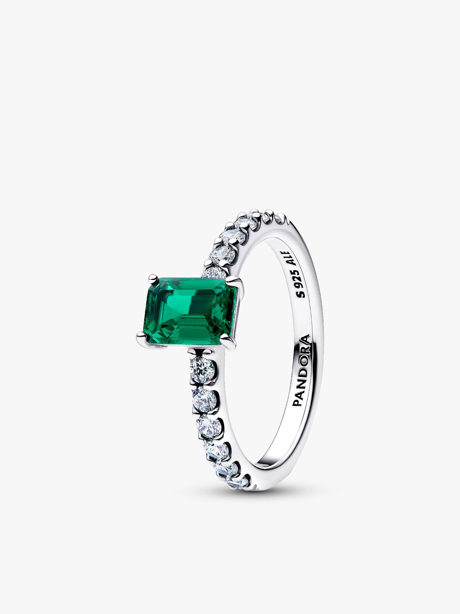 Rechthoekige Sprankelende Halo Ring