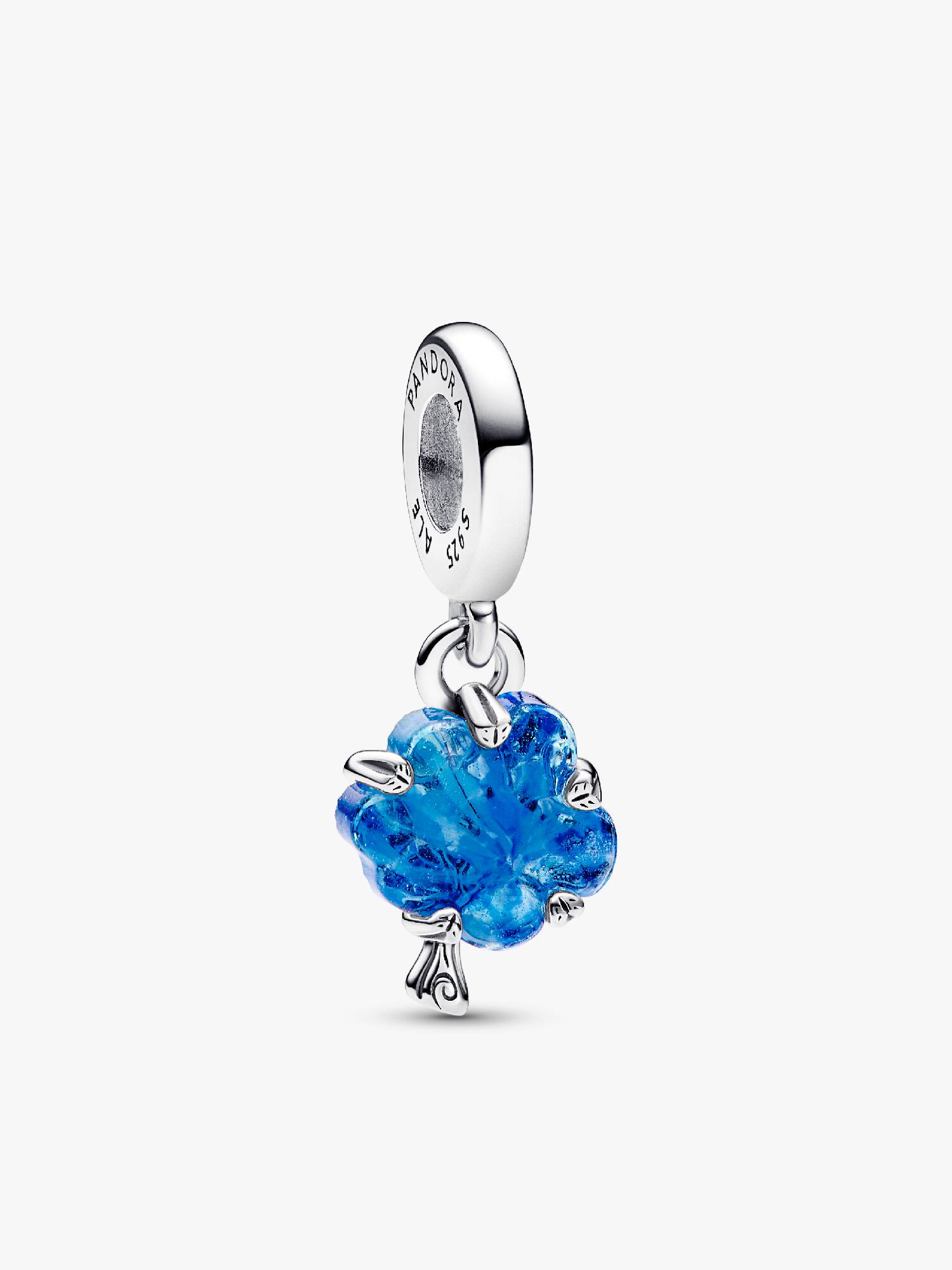 Blauwe muranoglas stamboom hangende bedel