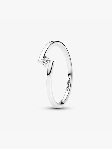 Gespleten Solitaire Ring