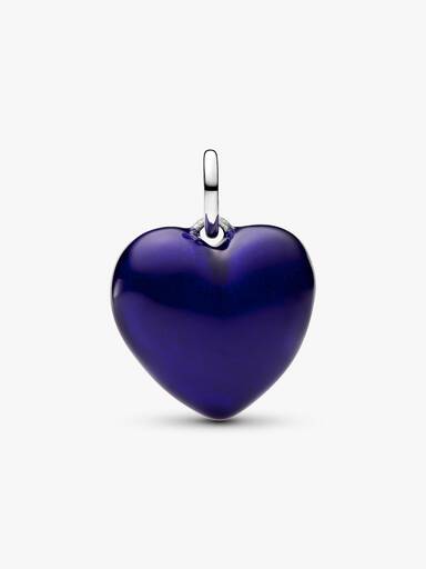 Blauw Gezwollen Hart Hangende Bedel