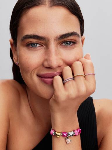 Sprankelende Roze Pavé Bandring
