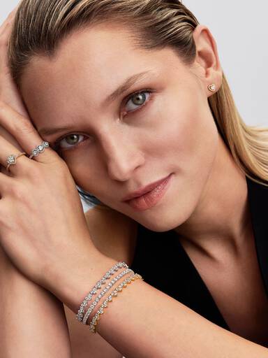 Tripple Steen Hart Armband