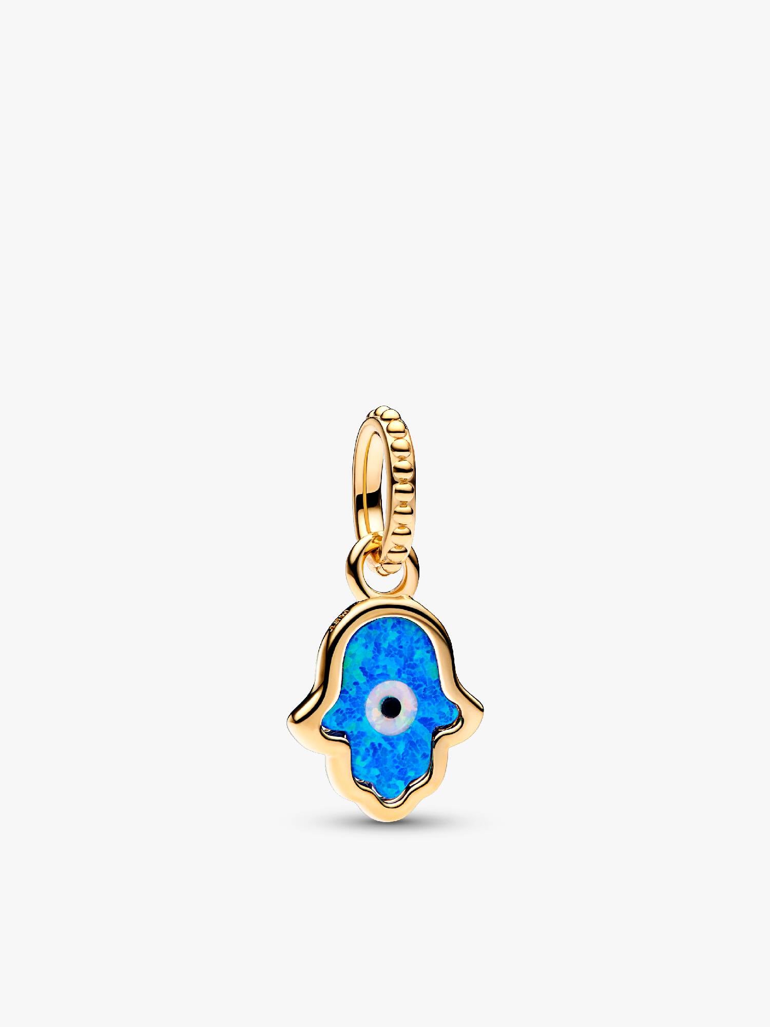 Opalescent Blauwe Hamsa Hand Hangende Bedel