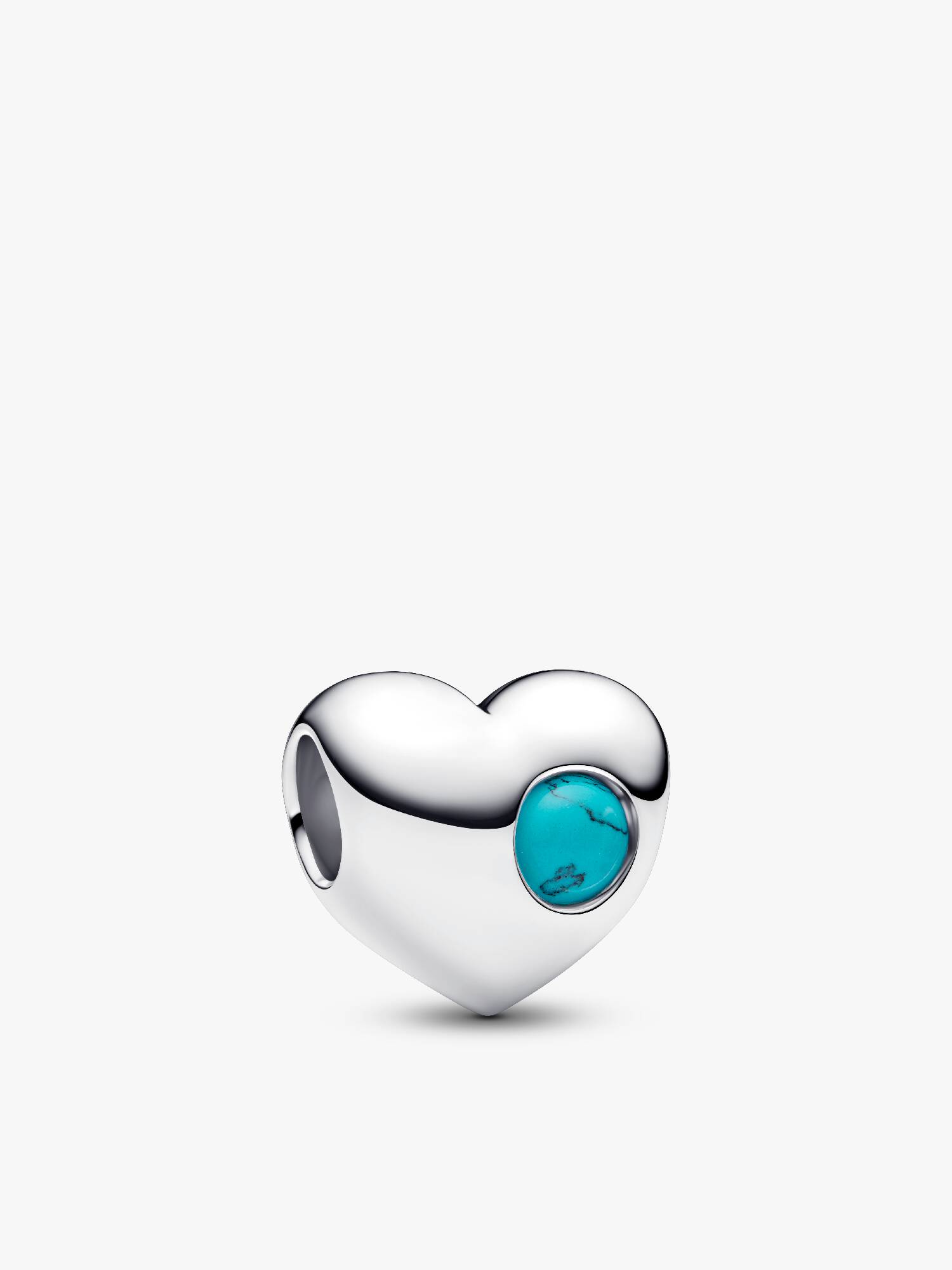 Graveerbare bedel turquoisekleurige steen hart