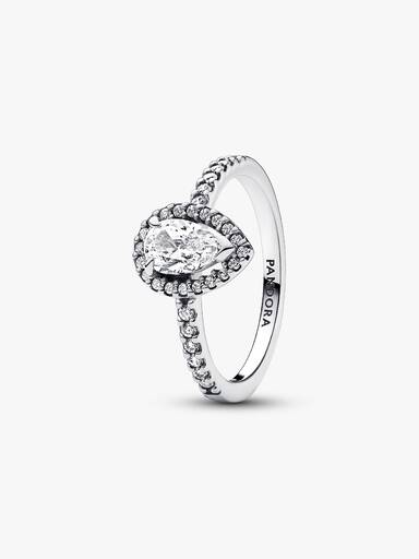 Sprankelende Peer Halo Ring