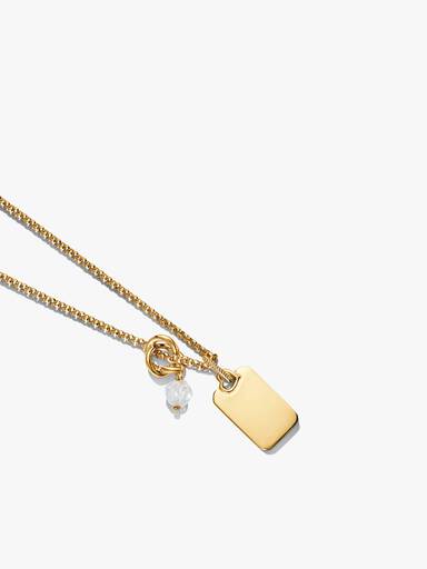 April eeuwigheid cirkel bedel hanger & graveerbare hanger ketting set