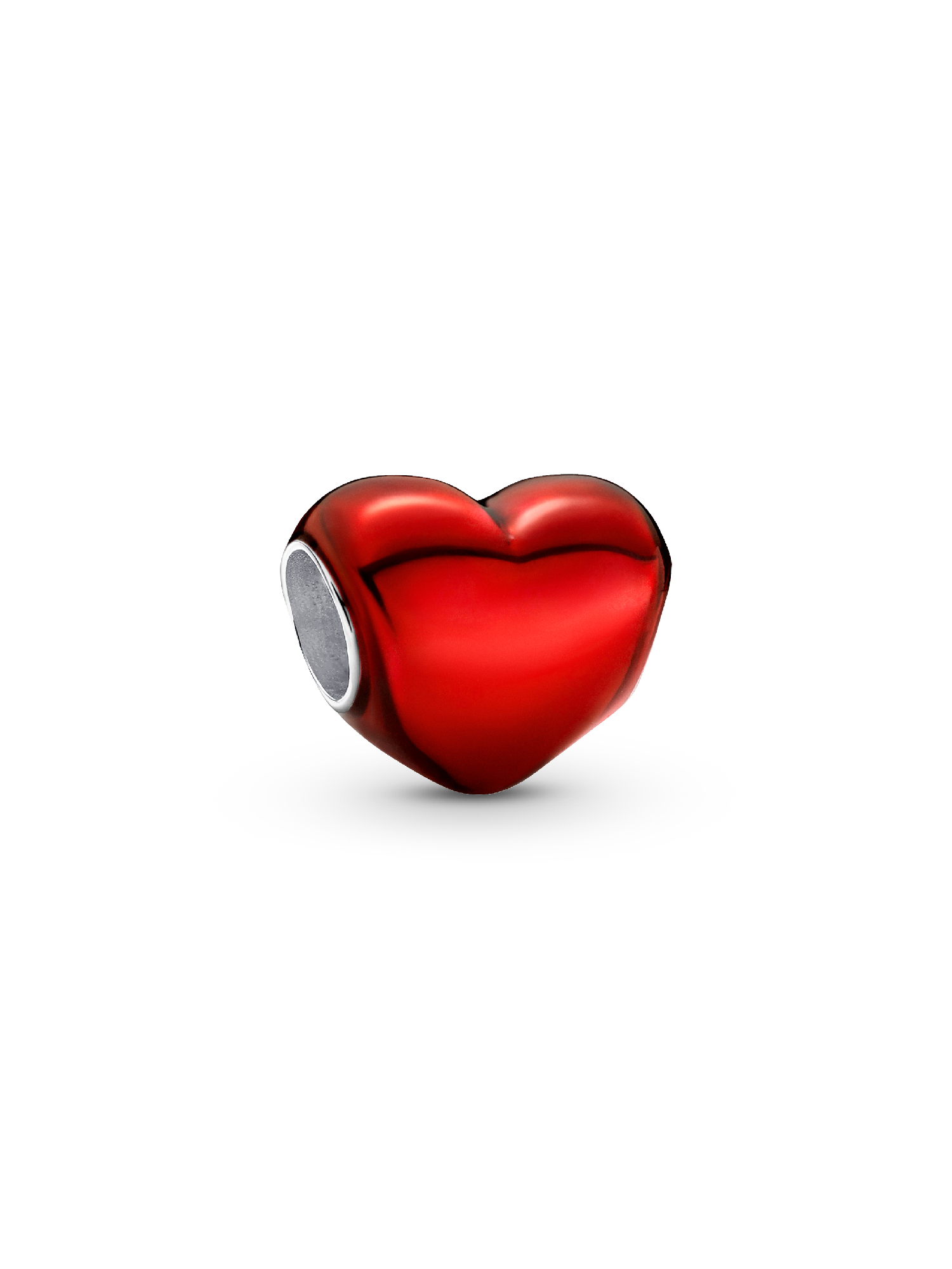 Metallic Red Heart Charm