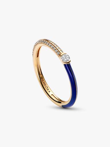 Pandora ME Pavé & Blauwe Dubbele Ring