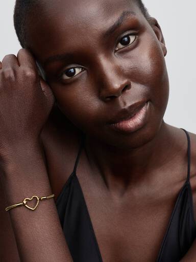 Snake Chain-armband met hartsluiting