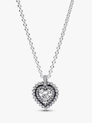 Sprankelend hart halo halsketting met hanger