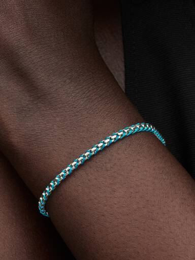 Blauw Koord Chain armband