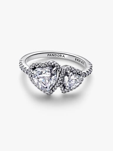 Sprankelende Halo Harten Ring