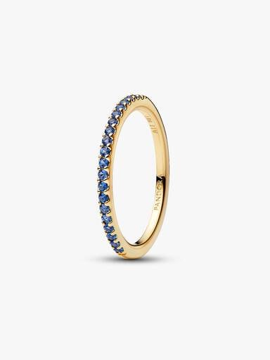 Sprankelende Blauwe Halve Eternity Bandring