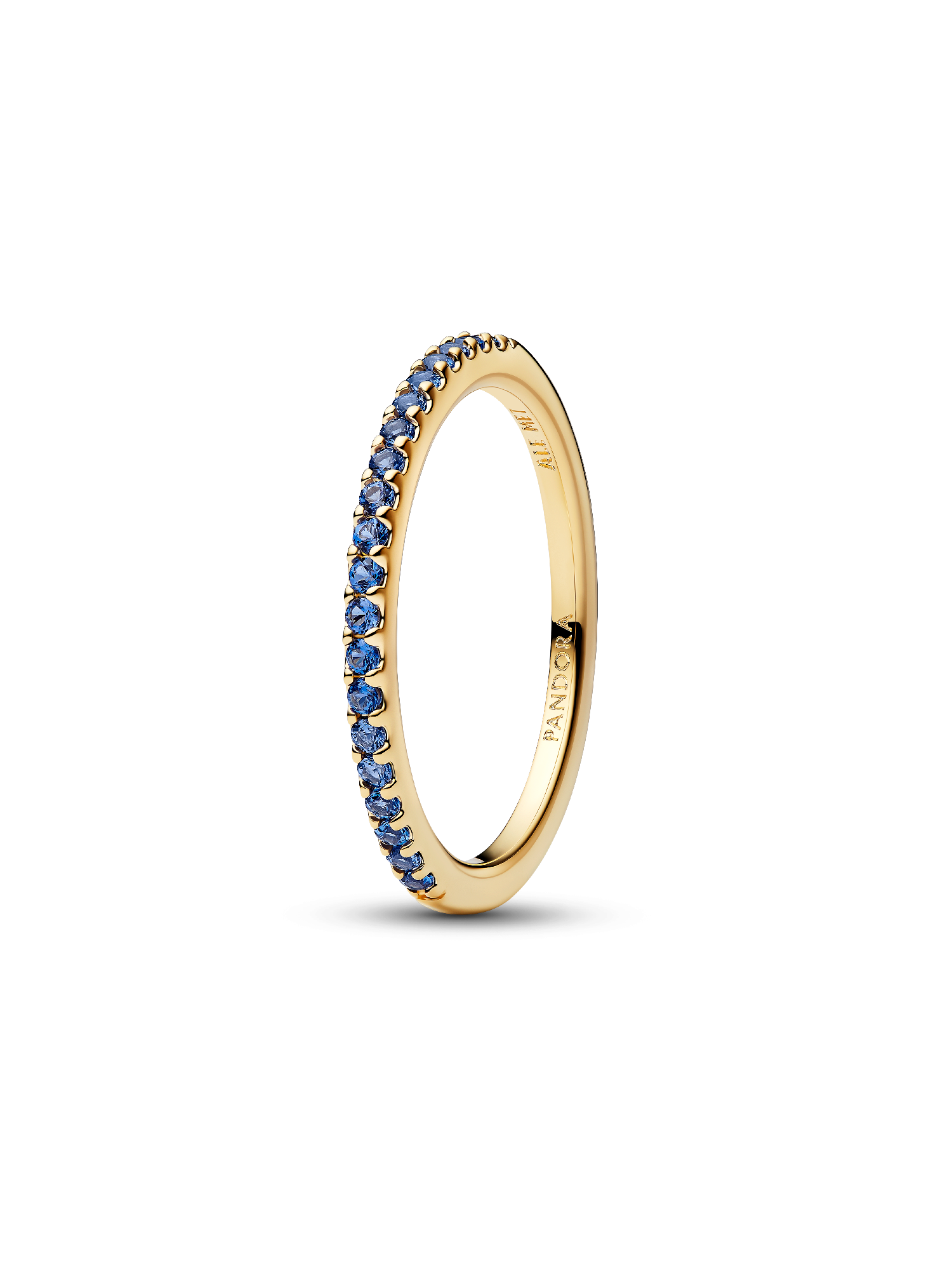 Sprankelende Blauwe Halve Eternity Bandring