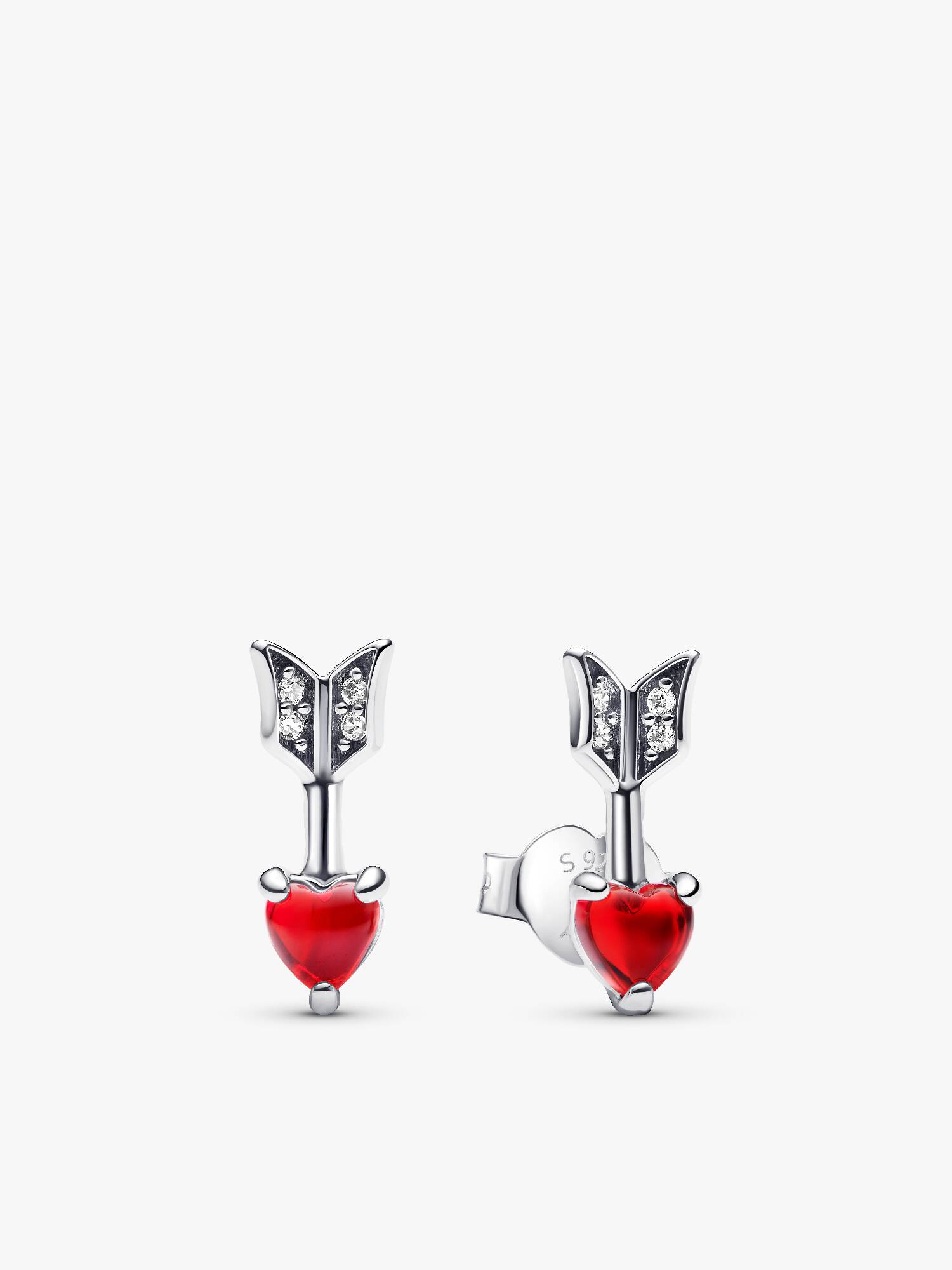 Pijl & Muranoglas Hart Oorknopjes
