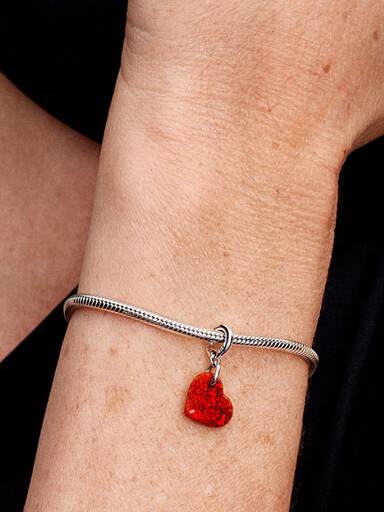 Opalescent Rood Hart Hangende Bedel