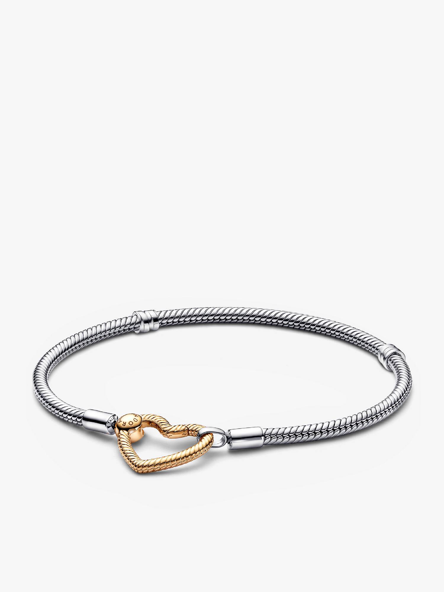 Pandora Moments snake chain-armband met hartsluiting