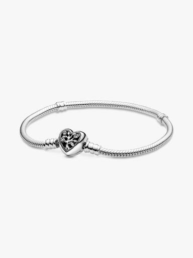 Pandora Moments Stamboom Snake Chain Armband met Hartsluiting