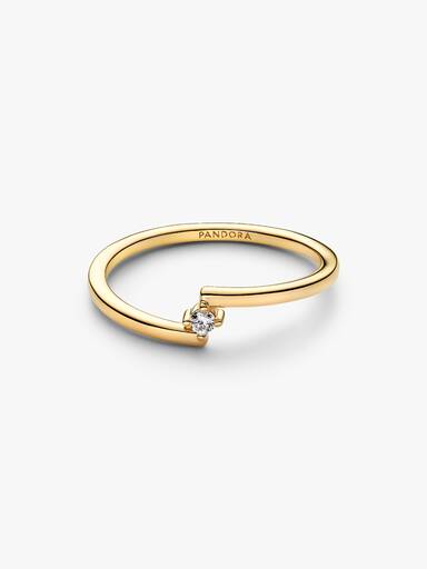 Gespleten Solitaire Ring