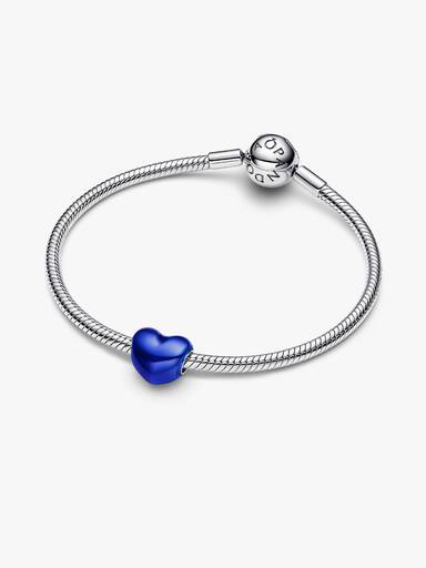 Metallic Blauwe Hart Bedel