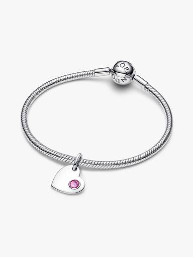 Graveerbare hart roze steen hangende bedel