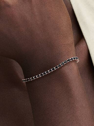 Zwarte Sprankelende Tennis Armband