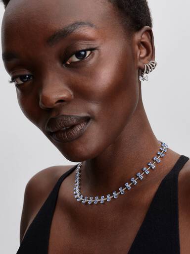 Bridgerton Blauwe Strik Ketting