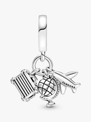 Vliegtuig, Wereldbol & Koffer Hangende Bedel