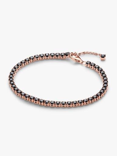 Zwarte Sprankelende Tennis Armband