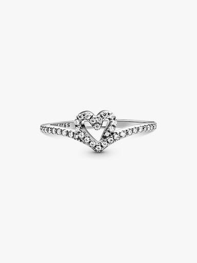 Sparkling Wishbone Hart Ring