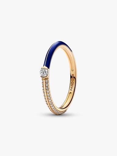 Pandora ME Pavé & Blauwe Dubbele Ring