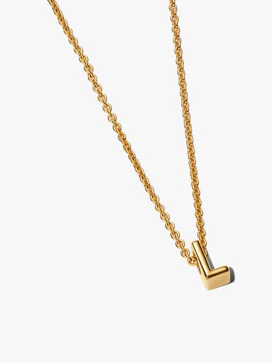 Letter L mini bedel & halsketting sieraden set