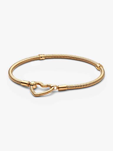 Pandora Moments snake chain-armband met hartsluiting